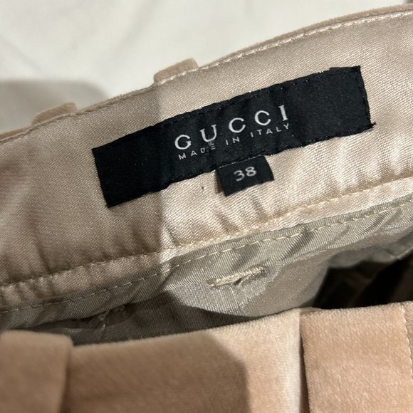 Gucci beige crushed velvet trousers - Picture 2 of 5